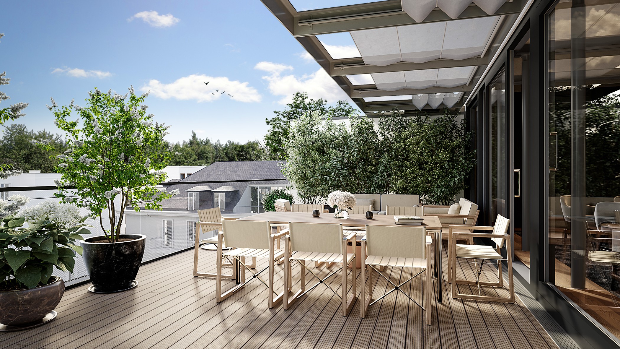 Balkon der Sophienterrassen in Hamburg Harvestehude