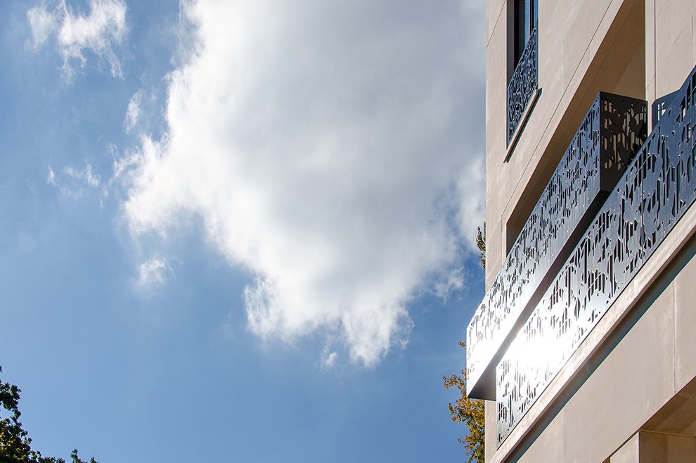 Architektur Detail in den Sophienterrassen in Hamburg Harvestehude